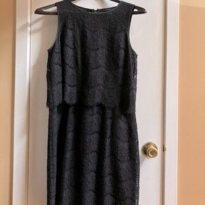 Sleeveless Black Blouson Lace Dress-10